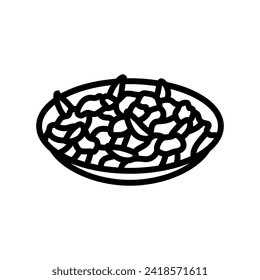 chow mein chinese cuisine line icon vector. chow mein chinese cuisine sign. isolated contour symbol black illustration