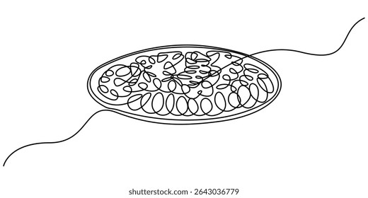 chow mein Desenho contínuo de uma linha, Ilustração de uma linha de ramen bowl,
Ilustração vetorial de espaguete isolado no fundo branco para crianças colorir atividade planilha pasta de trabalho.