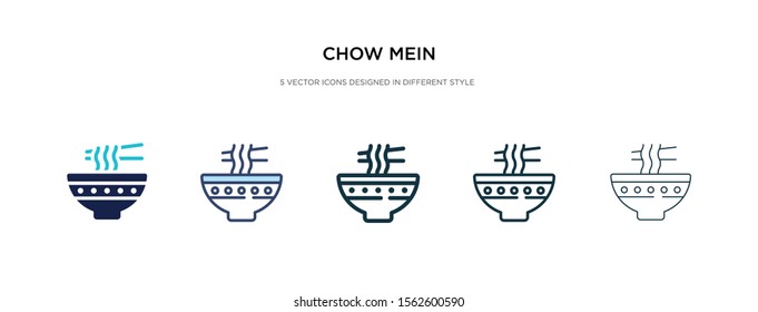 chow mein icon in different style vector illustration. two colored and black chow mein vector icons designed in filled, outline, line and stroke style can be used for web, mobile, ui svg