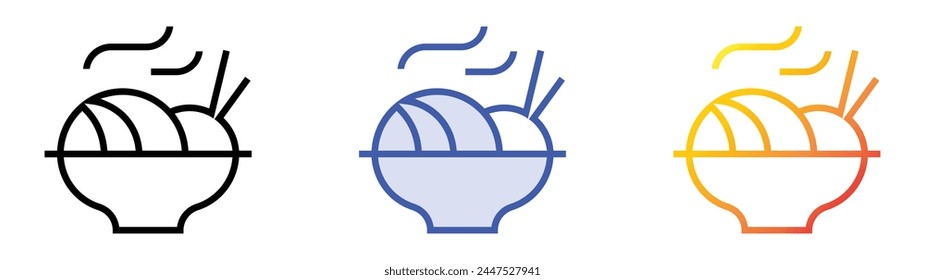 chow mein icon. Linear, Blue Fill and Gradient Style Design Isolated On White Background