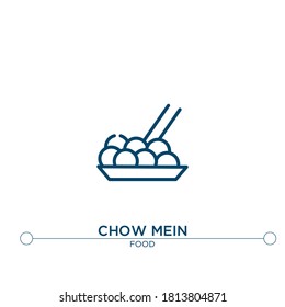 chow mein outline vector icon. simple element illustration. chow mein outline icon from editable food concept. can be used for web and mobile
