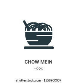 Chow mein vector icon on white background. Flat vector chow mein icon symbol sign from modern food collection for mobile concept and web apps design. svg