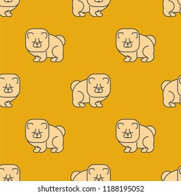 Chow Chow pattern seamless. Dog for China. Pet Vector background