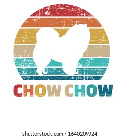 Chow Chow silhouette vintage and retro