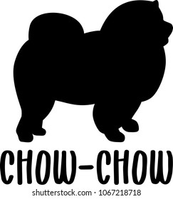 Chow-chow silhouette real with word