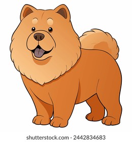 Chow-Chow vector illustration isolated on white background in cartoon style