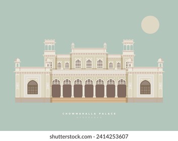 Chowmahalla Palace - Chowmahallat - Hyderabad, Telangana - Stock Illustration as EPS 10 File