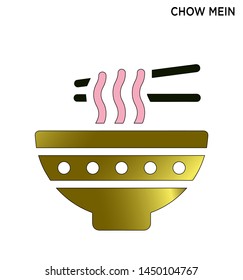 Chowmein icon white background simple element illustration food concept symbol design