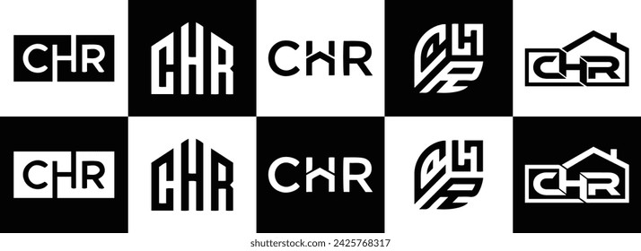 CHR logo. C H R design. White CHR letter. CHR, C H R letter logo design. Initial letter CHR linked circle uppercase monogram logo.