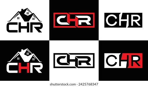 CHR logo. C H R design. White CHR letter. CHR, C H R letter logo design. Initial letter CHR linked circle uppercase monogram logo.