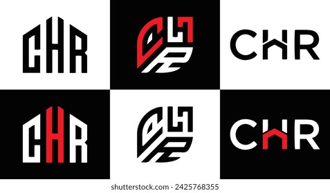 CHR logo. C H R design. White CHR letter. CHR, C H R letter logo design. Initial letter CHR linked circle uppercase monogram logo.