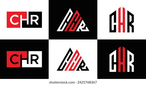 CHR logo. C H R design. White CHR letter. CHR, C H R letter logo design. Initial letter CHR linked circle uppercase monogram logo.