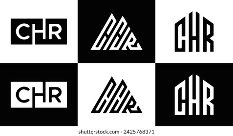 CHR logo. C H R design. White CHR letter. CHR, C H R letter logo design. Initial letter CHR linked circle uppercase monogram logo.