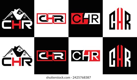 CHR logo. C H R design. White CHR letter. CHR, C H R letter logo design. Initial letter CHR linked circle uppercase monogram logo.