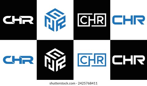 CHR logo. C H R design. White CHR letter. CHR, C H R letter logo design. Initial letter CHR linked circle uppercase monogram logo.
