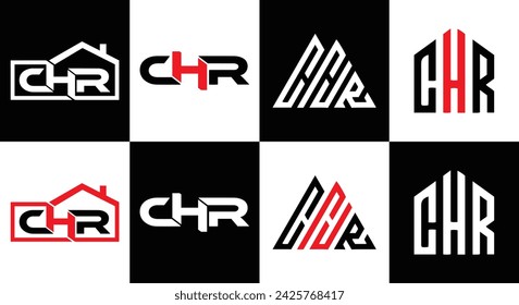 CHR logo. C H R design. White CHR letter. CHR, C H R letter logo design. Initial letter CHR linked circle uppercase monogram logo.