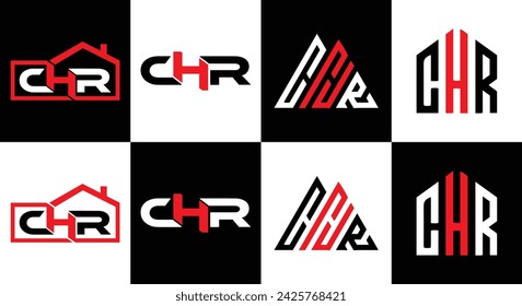 CHR logo. C H R design. White CHR letter. CHR, C H R letter logo design. Initial letter CHR linked circle uppercase monogram logo.