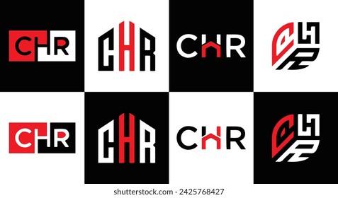 CHR logo. C H R design. White CHR letter. CHR, C H R letter logo design. Initial letter CHR linked circle uppercase monogram logo.