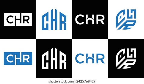 CHR logo. C H R design. White CHR letter. CHR, C H R letter logo design. Initial letter CHR linked circle uppercase monogram logo.