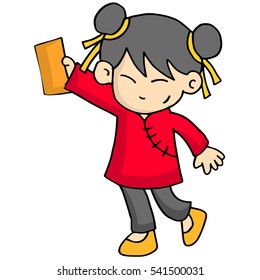 Chracter of girl with envelope