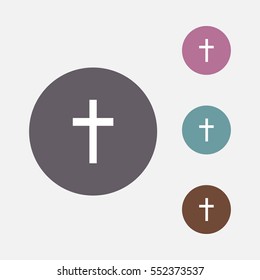 chriistian cross icon illustration vector, can be used for web and design.