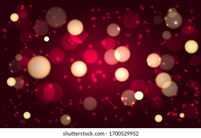 Chrishmas firework bokeh background. Soft blur effect wallpaper. Abstract background bokeh blurred. Shiny bokeh light effect. Vector illustration.