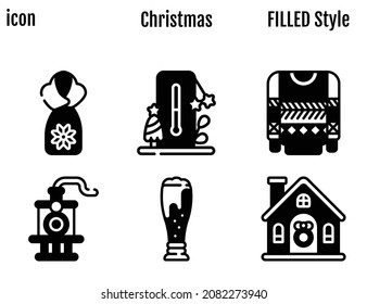 Chrismas. The 6 icon are Filled style.