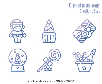Chrismas. The 6 icon are Gradient style.
