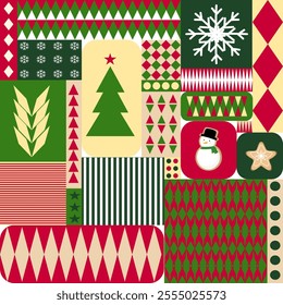 Chrismas  Art Abstract with Geometric Designs. Geometric Ethnic Pattern, Embroidery, Textile Ornamental, Fabric.