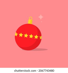 Balón de navidad en fondo rosa,ilustración vectorial