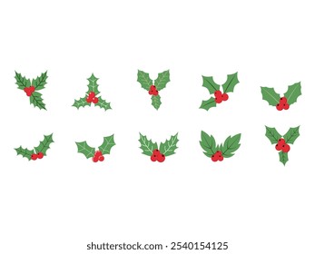 Chrismas Berries Decoration Element Set