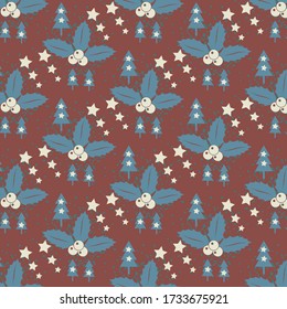 The Chrismas concept in patterns is suitable for backgrounds, fabric industry, book covers.Vector EPS 10