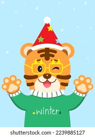 chrismas end of the year with little tiger.