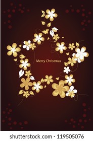 Chrismas flowers star background