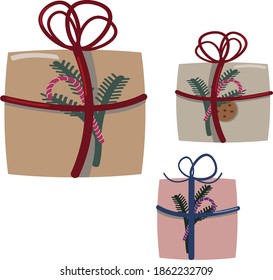 Chrismas gift boxes with decoration