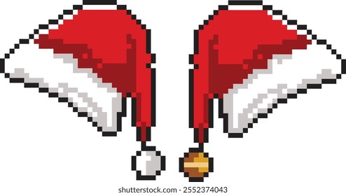 Chrismas Hat pixel art for you.Eps 10 Illustration