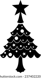 chrismas tree black vector icon