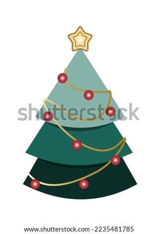 chrismas tree decoration vector, icon with no bacground