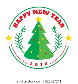 Chrismas tree flat design style logotype