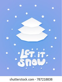 Chrismas tree and lettering with wishes
