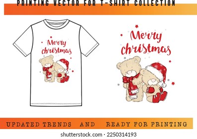 Chrismas Vector for T-shirt printing, T-shirt Vector Printing Design, Vector Illustration for Tee  printing, updated printing for Tee, new print vector for T-shirt