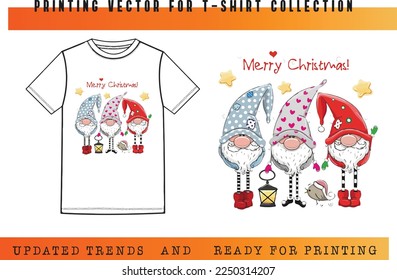 Chrismas Vector for T-shirt printing, T-shirt Vector Printing Design, Vector Illustration for Tee  printing, updated printing for Tee, new print vector for T-shirt