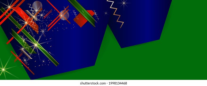 Chrismas winter background is a dark color with golden sling elements and firecrackers. Convenient simple background for banner, web or invitation. Stock vector graphics