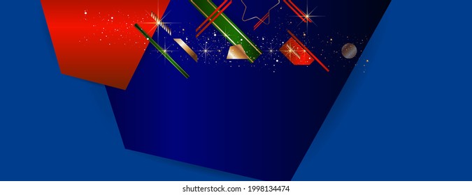 Chrismas winter background is a dark color with golden sling elements and firecrackers. Convenient simple background for banner, web or invitation. Stock vector graphics