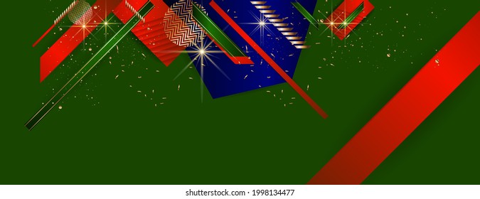 Chrismas winter background is a dark color with golden sling elements and firecrackers. Convenient simple background for banner, web or invitation. Stock vector graphics