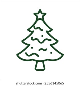 chrismash tree outline in white background
