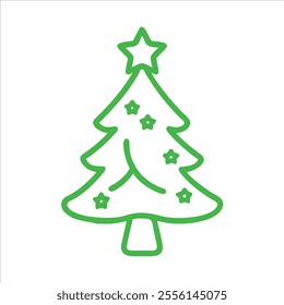 chrismash tree outline in white background