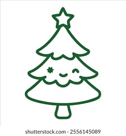 chrismash tree outline in white background