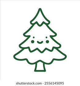 chrismash tree outline in white background