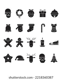 chrismast solid icon element design illustration vector